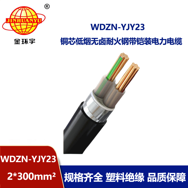 金环宇电线电缆 WDZN-YJY23-2X300平方 无卤低烟铠装耐火交联电缆
