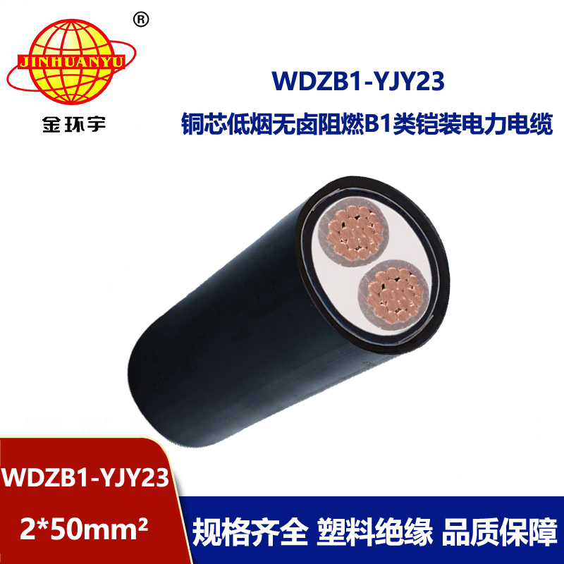 金环宇 WDZB1-YJY23-2X50平方 低烟无卤电缆 阻燃b1类铠装电缆