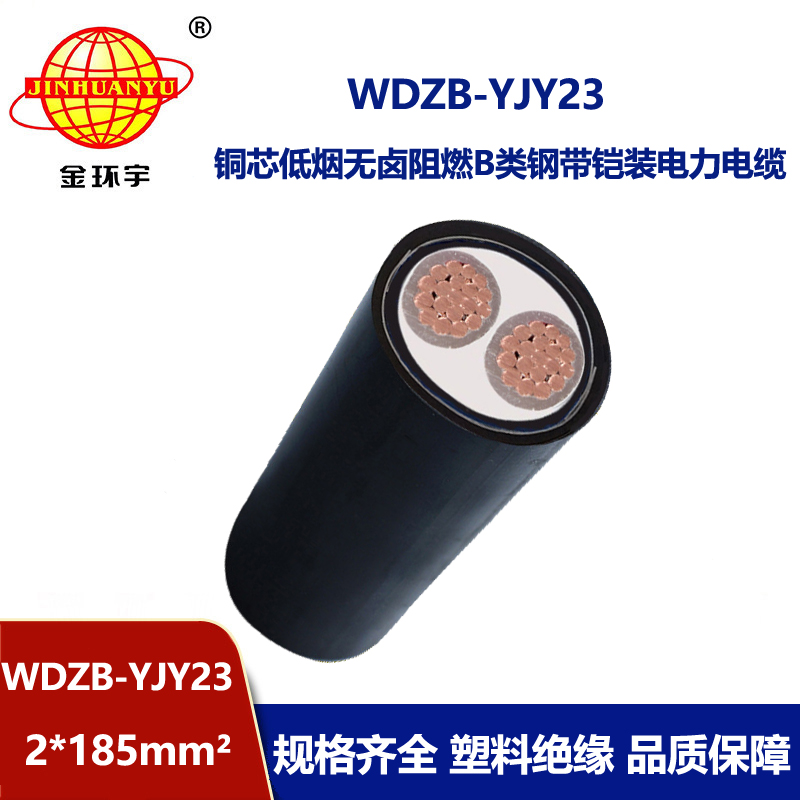 金环宇电缆 低烟无卤铠装电缆 b类阻燃电缆WDZB-YJY23-2X185平方